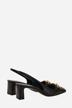 Icon Chain Sling Back  In Calf Leather