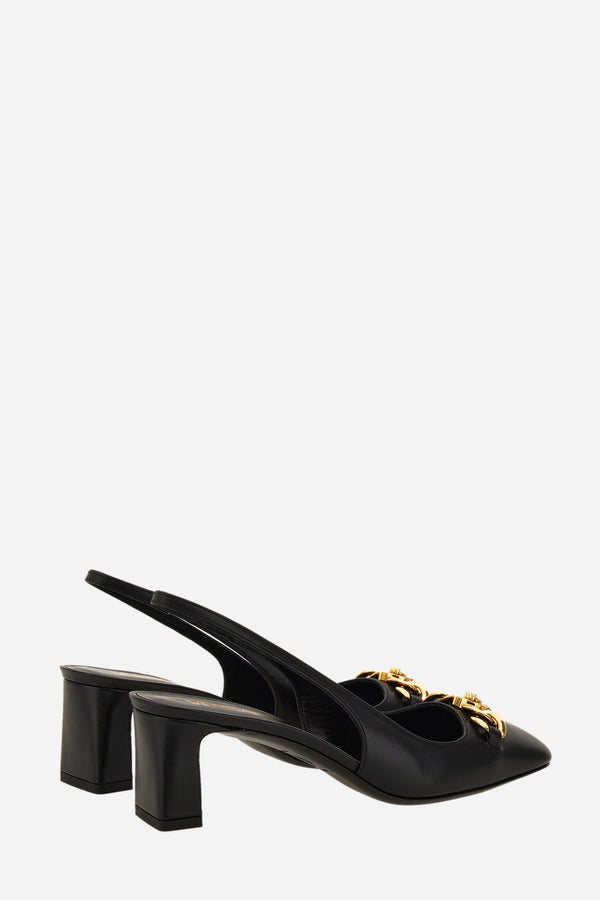 Icon Chain Sling Back  In Calf Leather