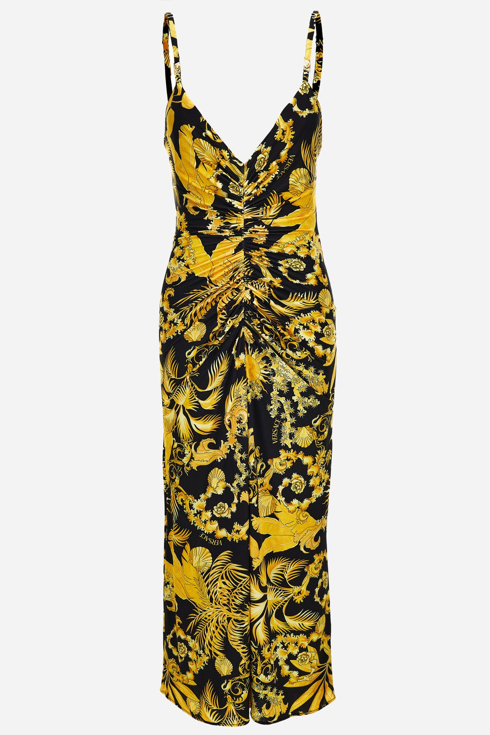 Dress In Jersey Barocco Palm Allover Print