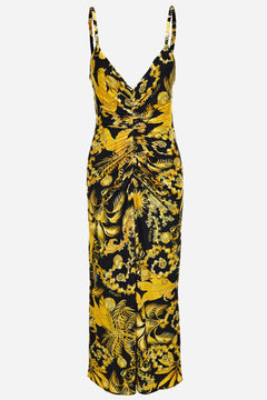 Dress In Jersey Barocco Palm Allover Print