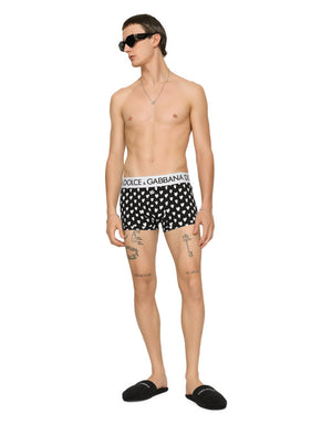 TWO-PACK SOLID-COLOR AND PRINTED STRETCH COTTON BOXERS