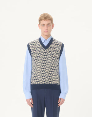 Gilet In Lana Con Motivo Jacquard Toute La V