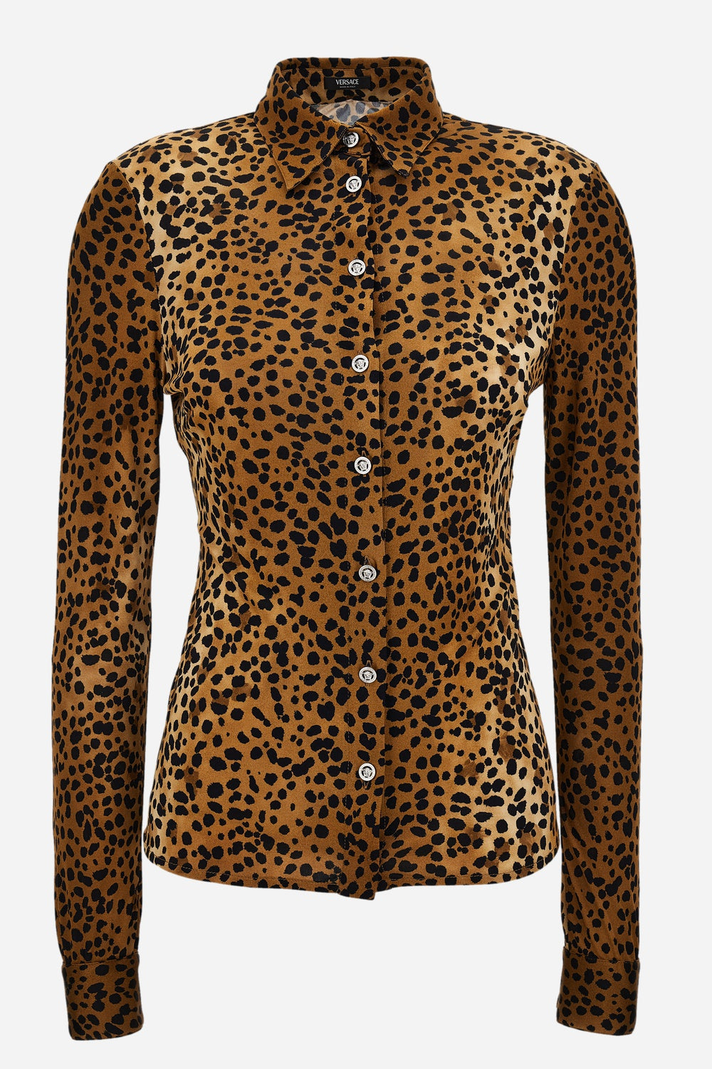 Formal Shirt In Leopard On Responsible Viscose Liquid Jersey