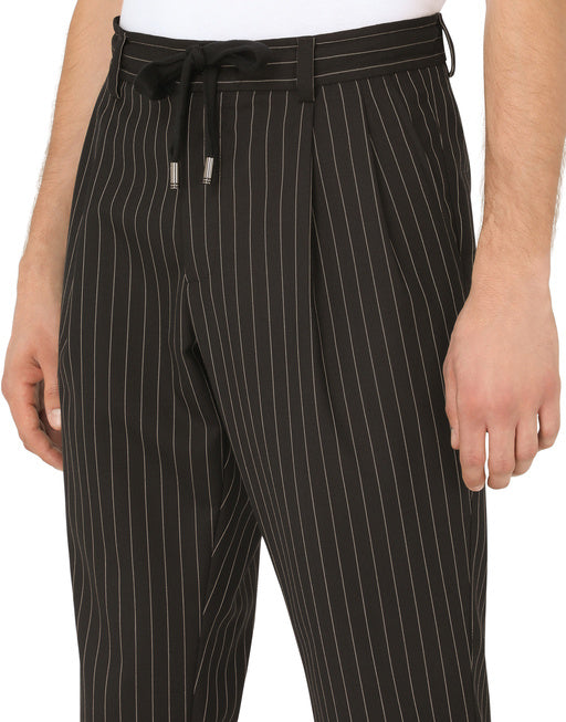 PINSTRIPE WOOL JOGGING PANTS