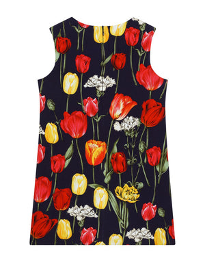 INTERLOCK DRESS WITH TULIP PRINT