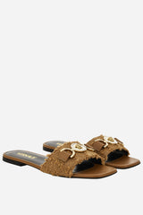 Medusa 95 Flat Sandal H.10 In Fabric