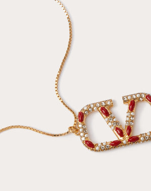 Collana Vlogo Signature In Metallo, Perla, Smalto E Cristalli Swarovski®