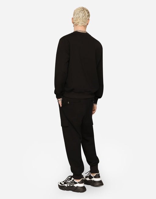 JERSEY CARGO PANTS WITH EMBOSSED LOGO