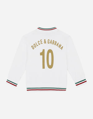 JERSEY ROUND-NECK SWEATSHIRT WITH ITALY DG LOGO PATCH