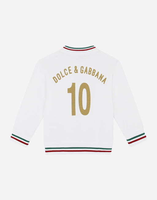 JERSEY ROUND-NECK SWEATSHIRT WITH ITALY DG LOGO PATCH