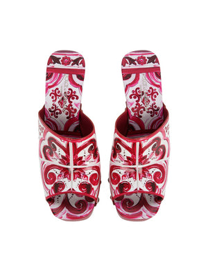 PRINTED POLISHED CALFSKIN CLOGS