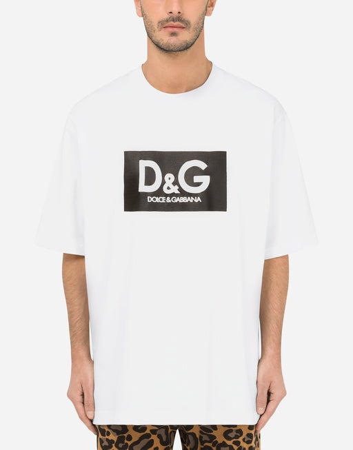 COTTON T-SHIRT WITH D&G PRINT