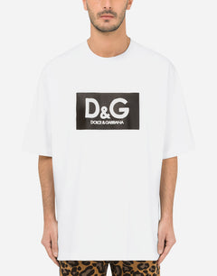 COTTON T-SHIRT WITH D&G PRINT