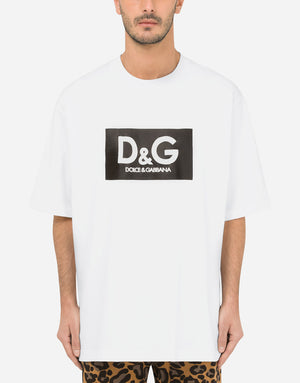 COTTON T-SHIRT WITH D&G PRINT