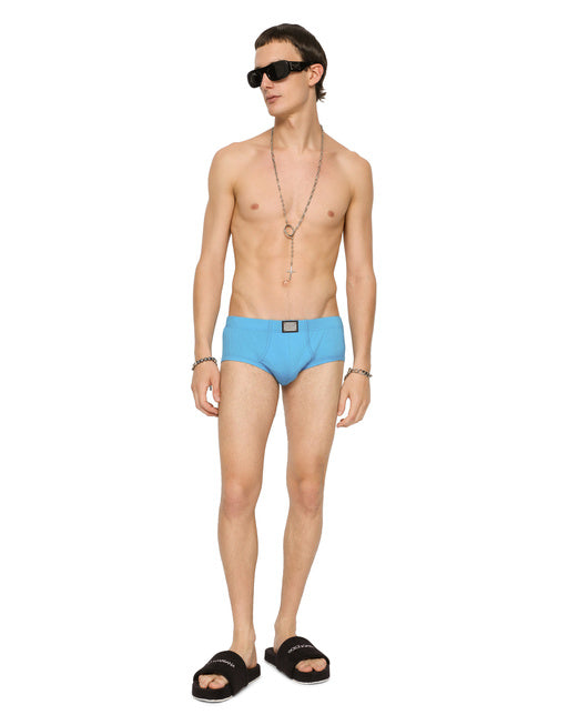 TWO-WAY-STRETCH JERSEY BRANDO BRIEFS WITH LOGO TAG