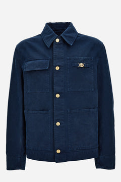 Blouson Denim In Solid Canvas Fabric Tie-Dyed