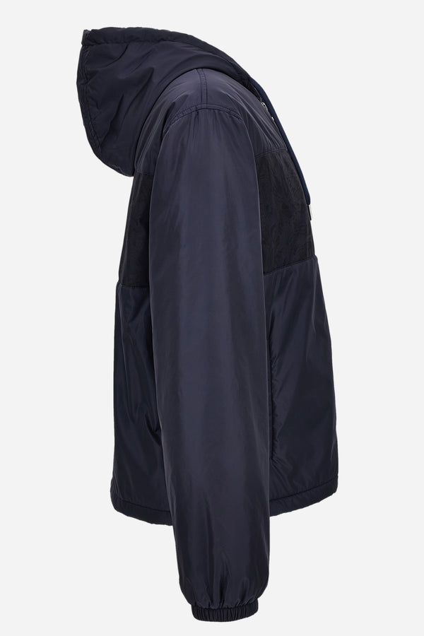 Blouson In Nylon Taffeta Wr Fabric-Responsible Techno Jacquard Baroque Insert