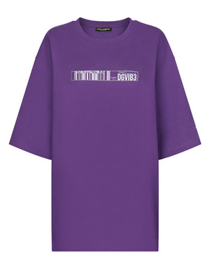 SHORT-SLEEVED T-SHIRT IN COTTON JERSEY WITH DGVIB3 PRINT