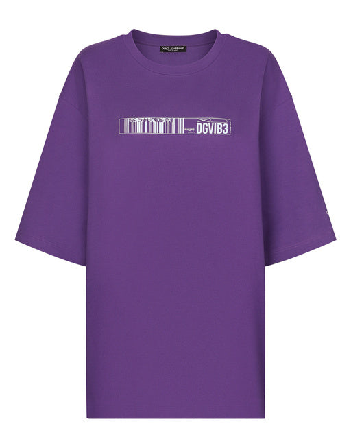 SHORT-SLEEVED T-SHIRT IN COTTON JERSEY WITH DGVIB3 PRINT