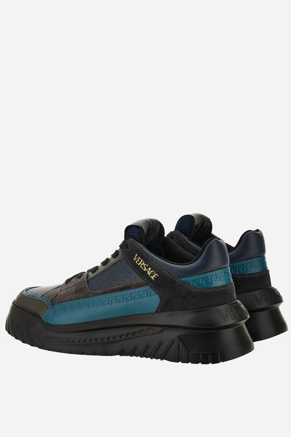 Oversize Court Sneaker In Calf Leather-Fabric