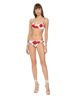 POPPY-PRINT BALCONETTE BIKINI