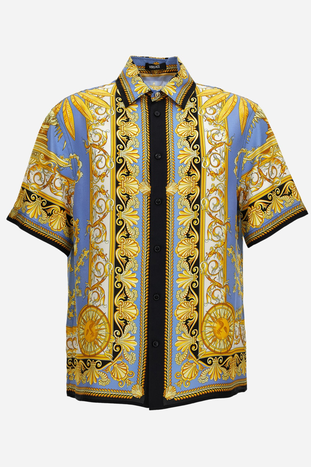 Informal Shirt In Barocco Palm Print Silk Fabric