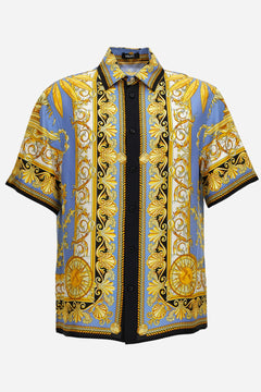 Informal Shirt In Barocco Palm Print Silk Fabric