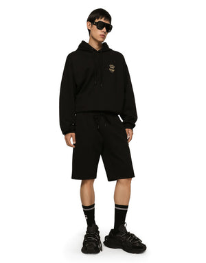 COTTON JERSEY SWEATSHIRT WITH HOOD AND EMBROIDERY