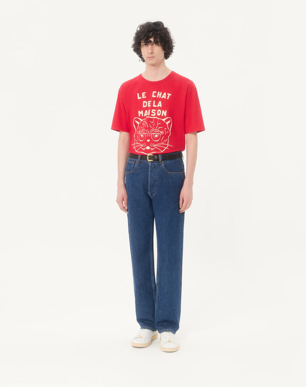 T-Shirt In Cotone Con Stampa Le Chat De La Maison