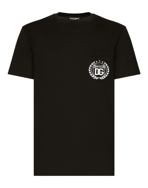 COTTON T-SHIRT WITH DG MILANO LOGO EMBROIDERY