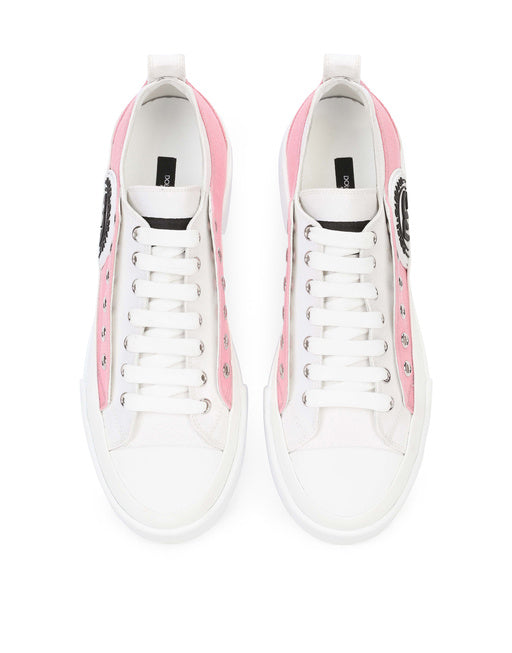 TWO-TONE CANVAS PORTOFINO LIGHT SNEAKERS WITH DG LOGO
