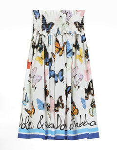 POPLIN SKIRT WITH BUTTERFLY PRINT