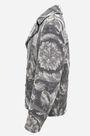 Coat In Responsible Double Splittable Cashmere Mix Macro Barocco Melange