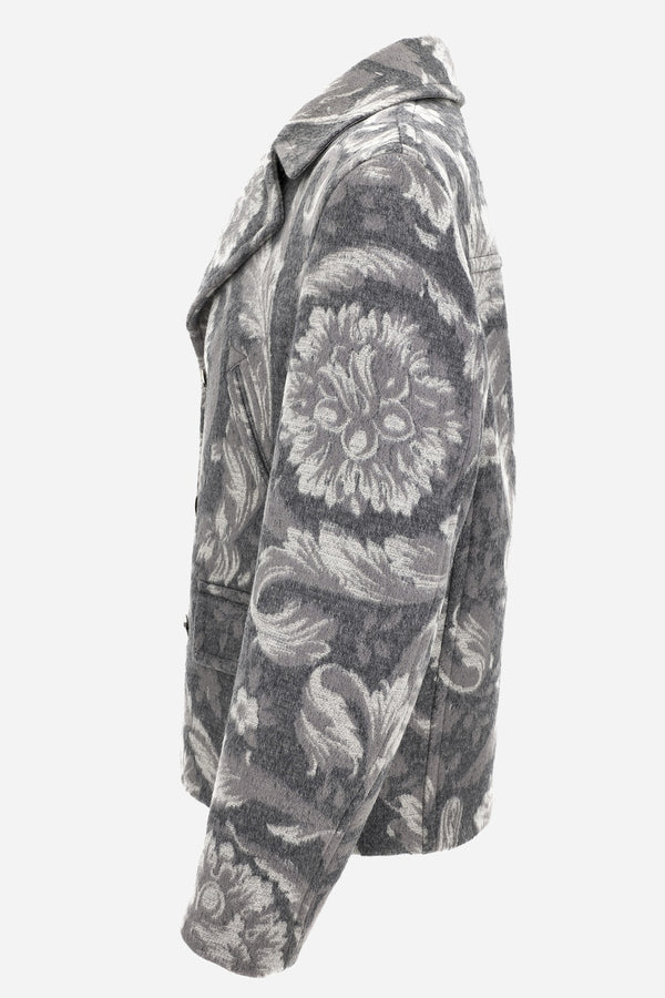 Coat In Responsible Double Splittable Cashmere Mix Macro Barocco Melange