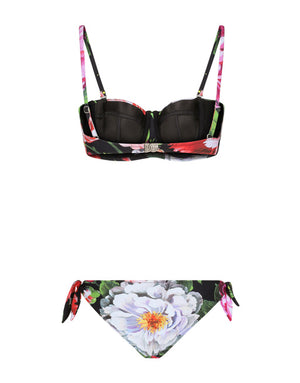 BALCONETTE BIKINI WITH PICTORIAL FLORAL PRINT