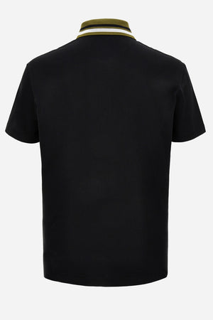 Polo In Cotton Piquet + Versace Milano Embroidery