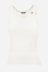Tank Top In Versace Logo Cotton Stretch Rib