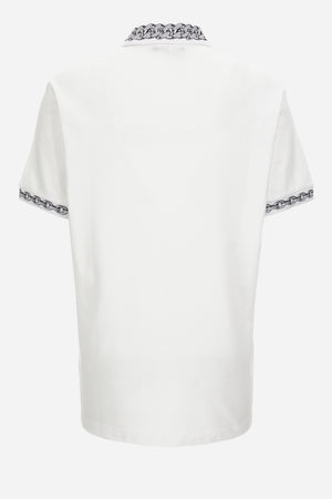 Polo In Piquet Fabric-Chain Print
