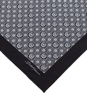SILK POCKET SQUARE WITH TIE PRINT
