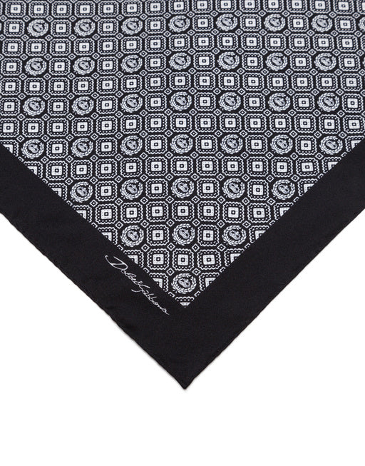 SILK POCKET SQUARE WITH TIE PRINT