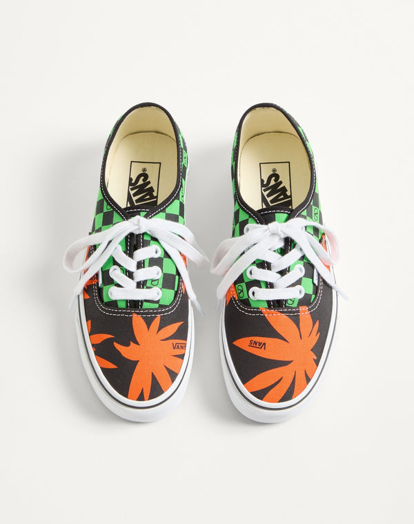 Sneaker Low-Top Valentino Garavani And Vans In Tessuto Con Stampa VLogo Checkerboard E Stampa Tropical Leaves