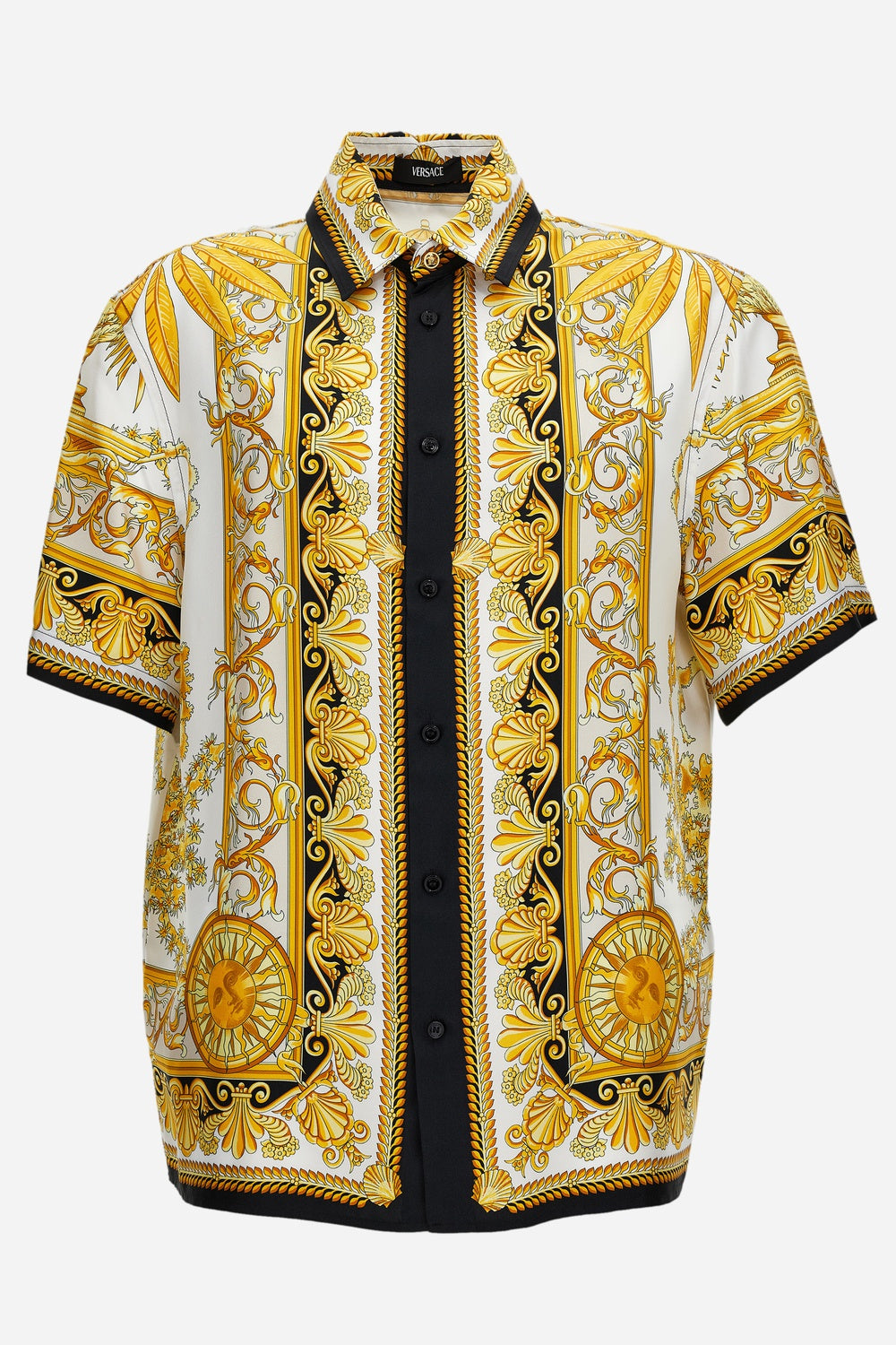 Informal Shirt In Barocco Palm Print Silk Fabric