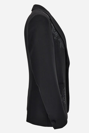 Evening Jacket In Grain De Poudre Wool Fabric + La Vacanza Embroidery  Lurex And Beads