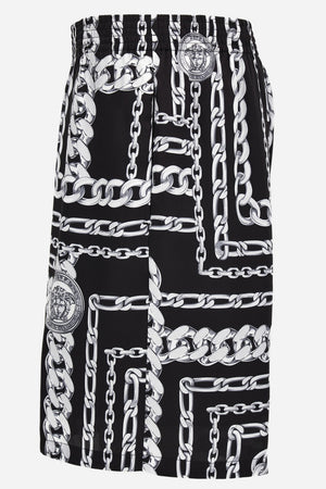 Shorts In Twill Poly  Medusa Chain Print Allover