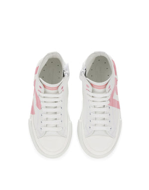 CALFSKIN PORTOFINO HIGH-TOP SNEAKERS WITH DG LOGO