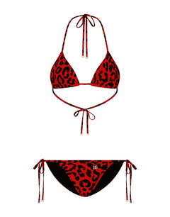 LEOPARD-PRINT TRIANGLE BIKINI