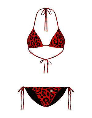 LEOPARD-PRINT TRIANGLE BIKINI
