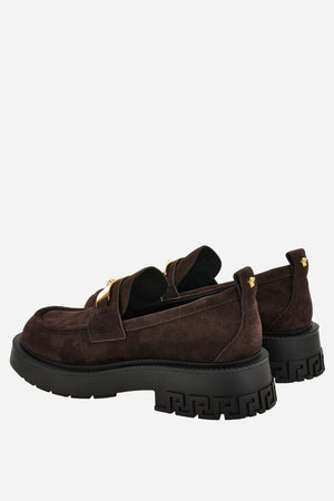 Versace Tank Loafer In Suede-Enamel Hw
