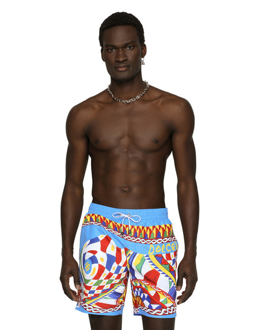 MID-LENGTH SWIM TRUNKS WITH CARRETTO PRINT