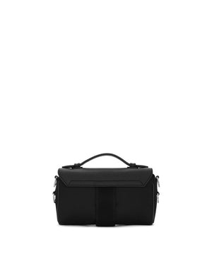 CROSSBODY BAG IN GARNET CALFSKIN LEATHER AND NYLON